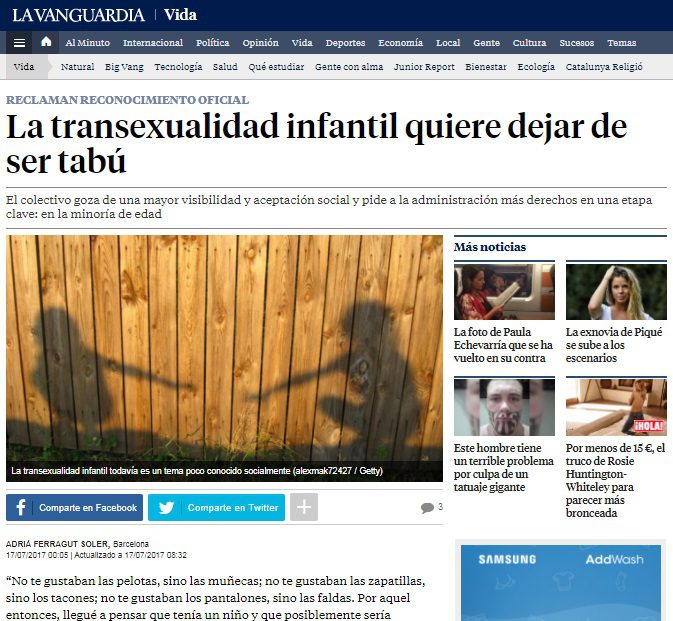 La transexualidad infantil quiere dejar de ser tabú